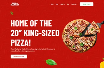 Vista previa de un sitio web de una pizzeria